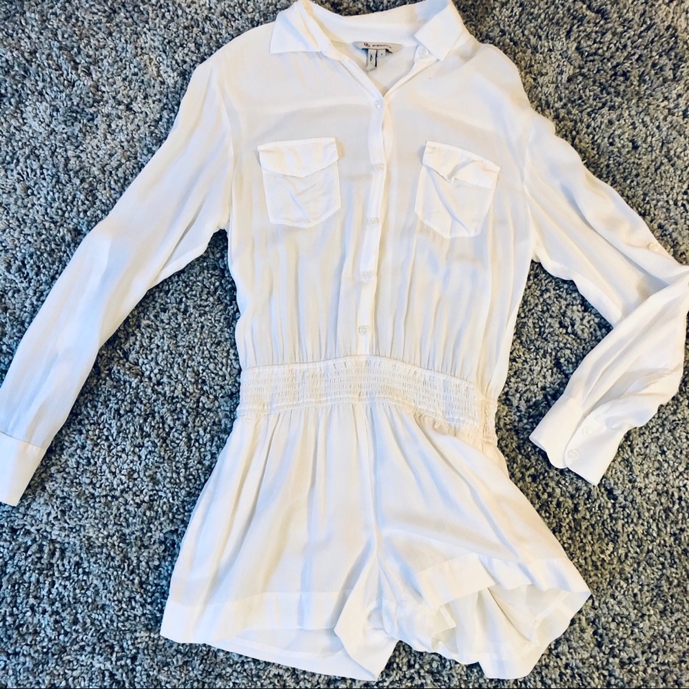 BGBGeneration | White Long Sleeve Romper